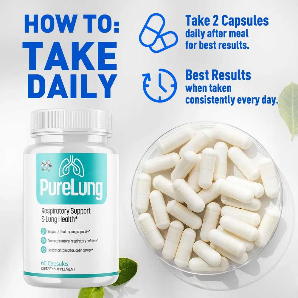 How to take PureLung daily: two capsules after a meal, taken consistently every day