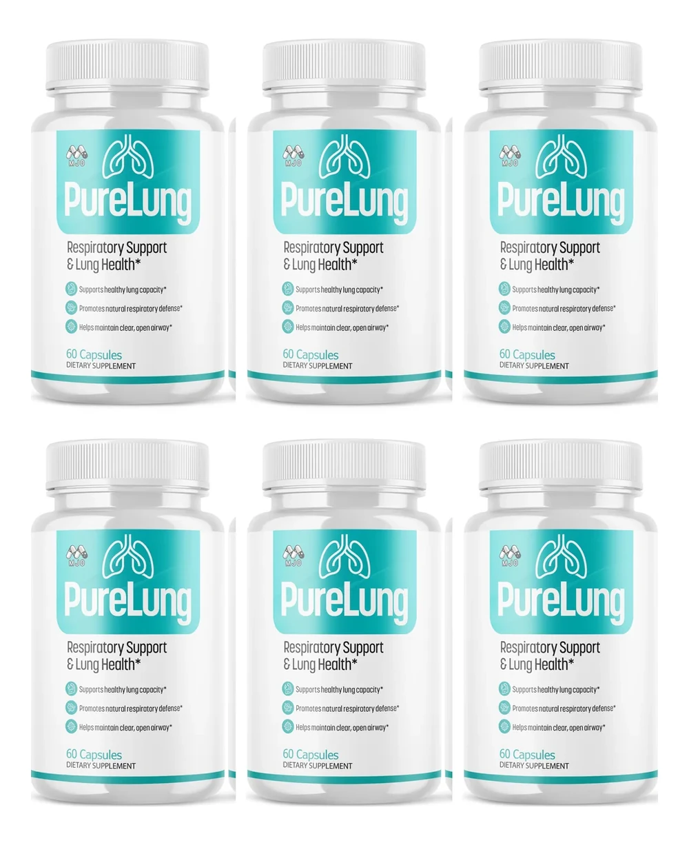 PureLung 6-bottle best-value package of respiratory support capsules