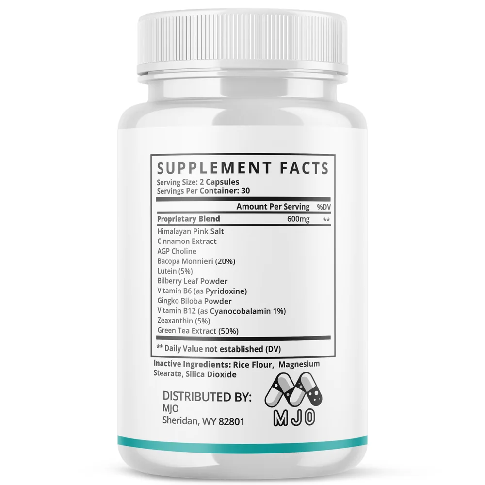 PureLung Supplement Facts panel showing a 600 mg proprietary blend, serving size 2 capsules and 30 servings per container